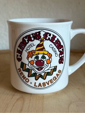 VTG Reno Las Vegas Circus Circus Lucky Clown Hotel & Casino Souvenir Coffee Mug